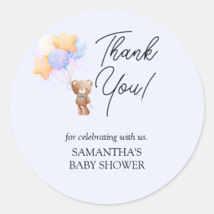 Teddy Bear Baby Shower Classic Round Sticker