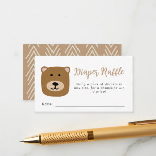 Teddy Bear Baby Shower Diaper Raffle Enclosure Card