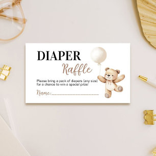 Teddy Bear Baby Shower Diaper Raffle Enclosure Card