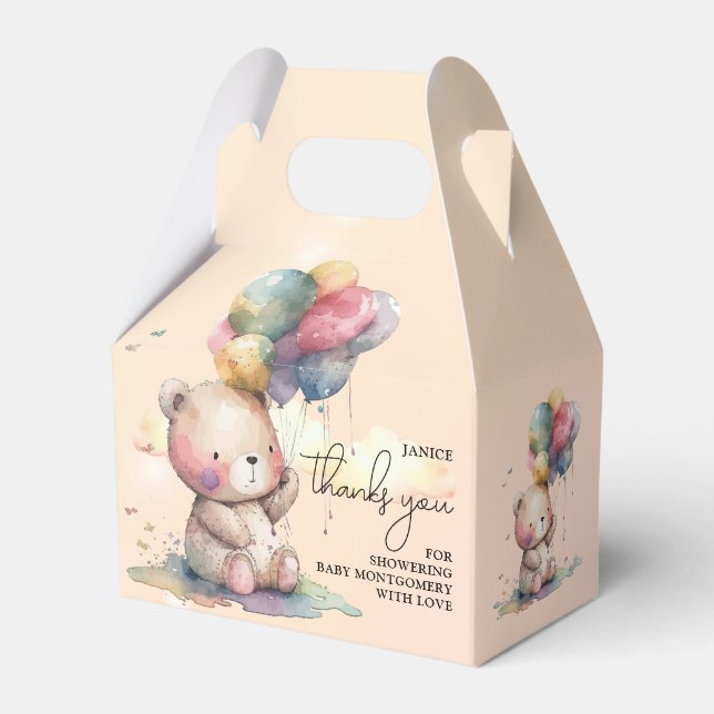 Teddy Bear Baby Shower Favour Box (Front Side)