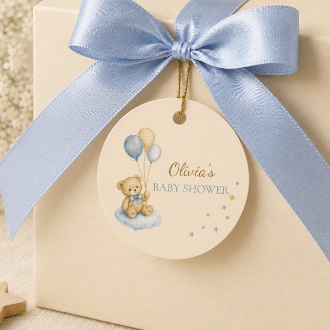 Teddy Bear Baby Shower Favour Tags (Teddy Bear Baby Shower Favor Tag)