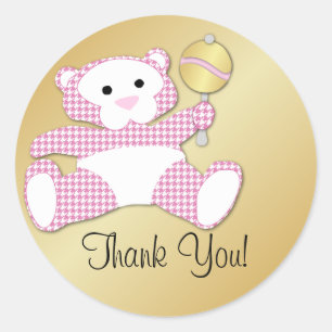 Teddy Bear Baby Shower Favour Thank You Sticker