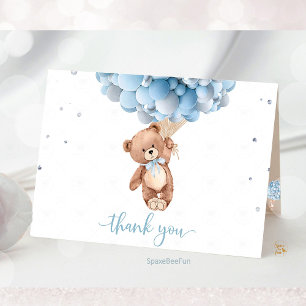 Teddy bear Baby shower Folded Thank You Card