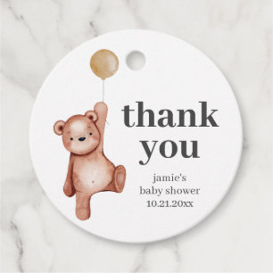 Teddy Bear Baby Shower Gender Neutral Favour Tags