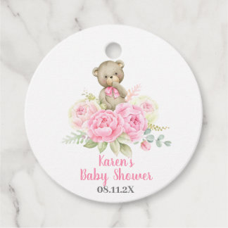 Teddy Bear Baby Shower Girl Favour Tags