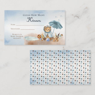 Teddy Bear Baby Shower Guess How Many Kisses Enclosure Card