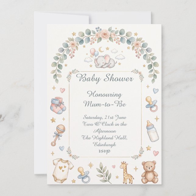 Teddy Bear Baby Shower Invitation (Front)