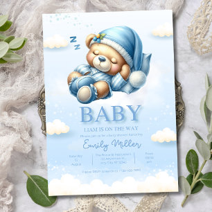 Teddy Bear Baby Shower Invitation, Boy Baby Shower Invitation