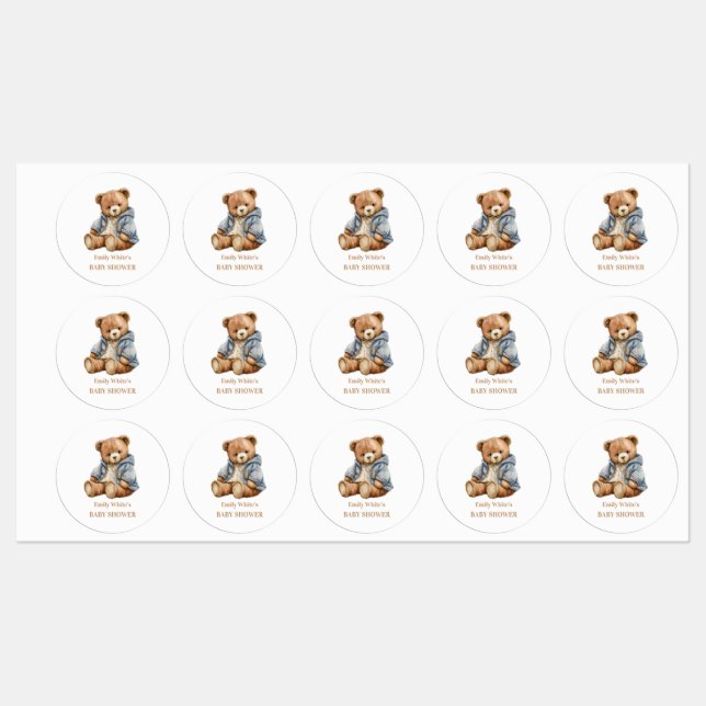 Teddy Bear Baby Shower Invitation Can Bearly Wait  (Sheet)