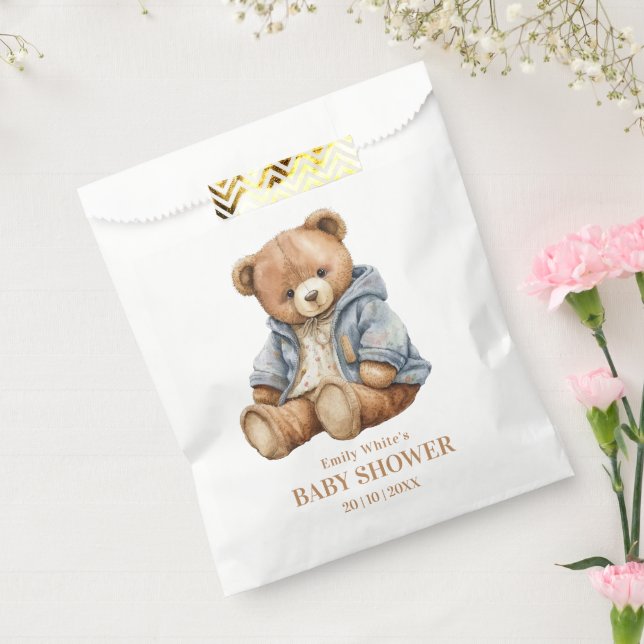 Teddy Bear Baby Shower Invitation Can Bearly Wait  Favour Bags (Sealed)