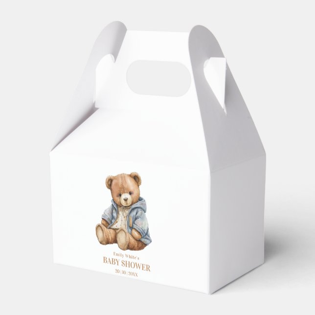 Teddy Bear Baby Shower Invitation Can Bearly Wait  Favour Box (Front Side)
