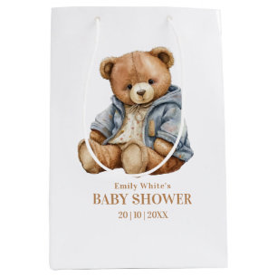 Teddy Bear Baby Shower Invitation Can Bearly Wait  Medium Gift Bag