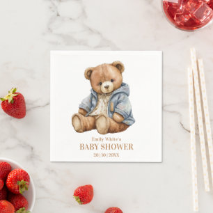 Teddy Bear Baby Shower Invitation Can Bearly Wait  Napkin