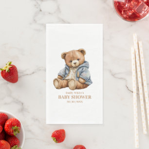 Teddy Bear Baby Shower Invitation Can Bearly Wait  Napkin