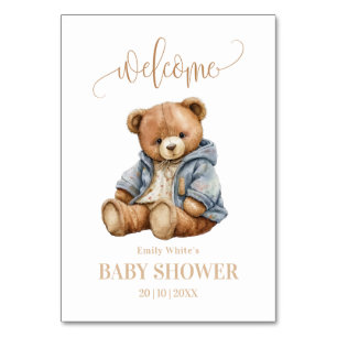 Teddy Bear Baby Shower Invitation Can Bearly Wait  Table Number