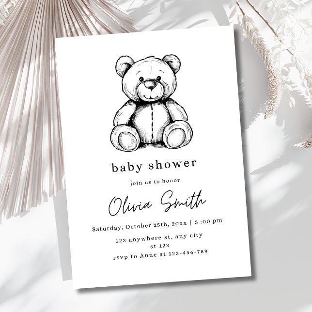 Teddy Bear Baby Shower Invitation, Gender Neutral Invitation (Creator Uploaded)