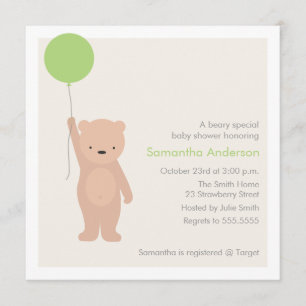 Teddy Bear Baby Shower Invitation - Girl / Boy