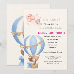 teddy bear baby shower invitations