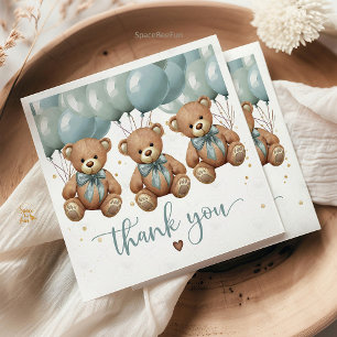 Teddy Bear Baby Shower it's TRIPLETS  Napkin