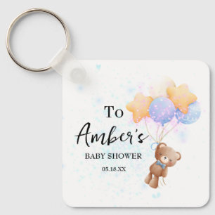 Teddy Bear Baby Shower Keychain