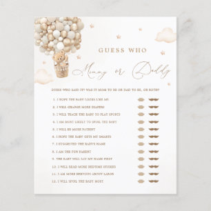 Teddy Bear Baby Shower Mummy or Daddy Game