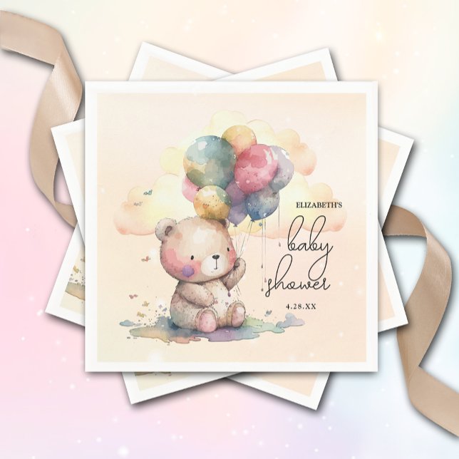 Teddy Bear Baby Shower Napkin (Creator Uploaded)