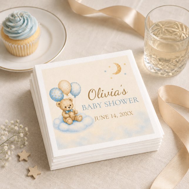 Teddy Bear Baby Shower Napkins (Teddy Bear Baby Shower Napkins)