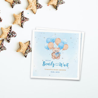 Teddy bear baby shower napkins