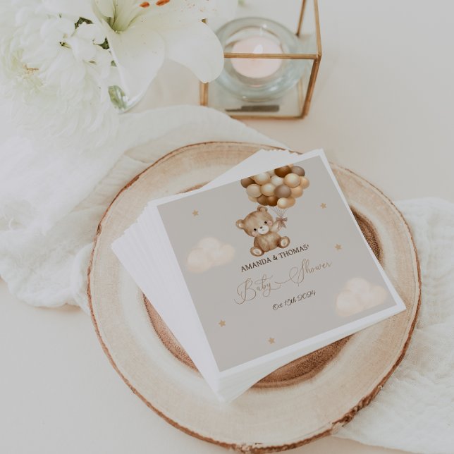 Teddy Bear Baby Shower Neutral  Napkin (Creator Uploaded)