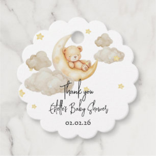 Teddy Bear Baby Shower – Over the Moon Theme Favour Tags