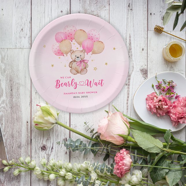 Teddy bear baby shower paper plate (Creator Uploaded)