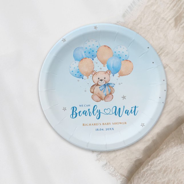 Teddy bear baby shower paper plate (Creator Uploaded)
