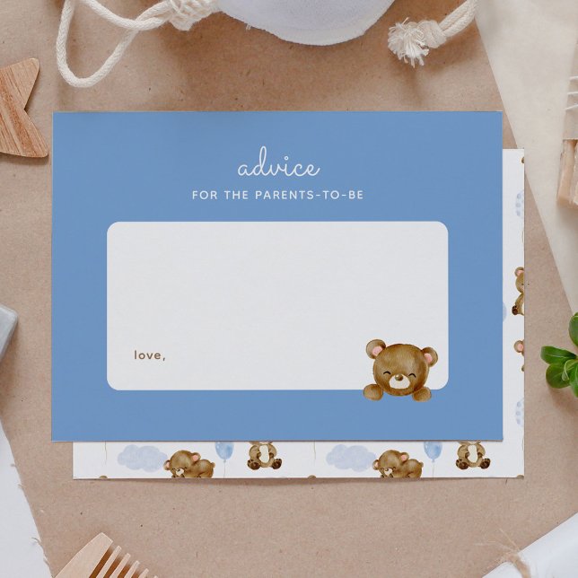 Teddy Bear Baby Shower Parenting Advice Card (Creator Uploaded)