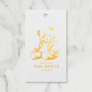 Teddy Bear Baby Shower Party Can Bearly Wait Gift Tags