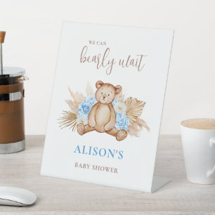 Teddy Bear Baby Shower Pedestal Sign