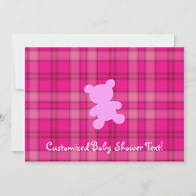 Teddy Bear - Baby Shower Pink Invitation (Front)