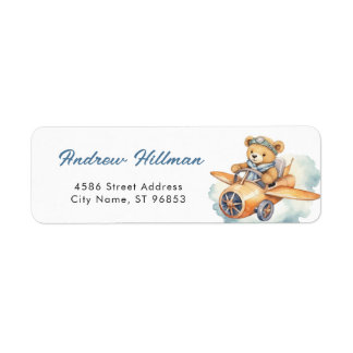 Teddy Bear Baby Shower Return Address Label