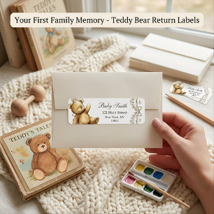 Teddy Bear Baby Shower Return Address Labels