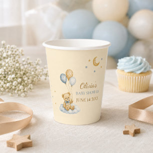 Teddy Bear Baby Shower Stars Paper Cups