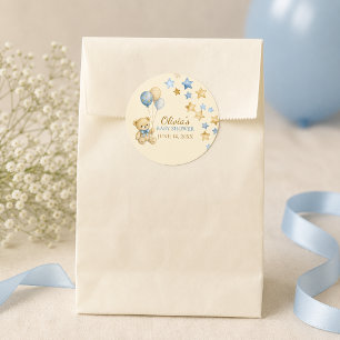 Teddy Bear Baby Shower Stars Stickers