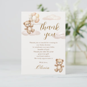 Teddy Bear Baby Shower Thank You Card