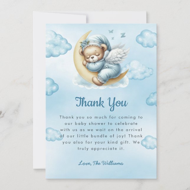 Teddy Bear Baby Shower Thank You Card (Front)