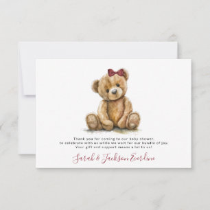 Teddy Bear Baby Shower Thank You Card