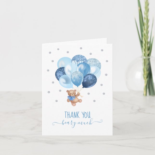 Teddy Bear Baby Shower Thank You Card (Front)