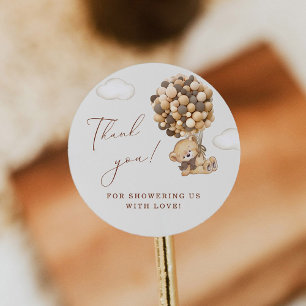 Teddy Bear Baby Shower Thank You  Classic Round Sticker