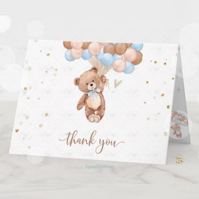 Teddy Bear Baby Shower thank you enclosure card (Teddy bear baby shower thank you card, baby shower enclosure card, teddy bear-themed baby shower, th)