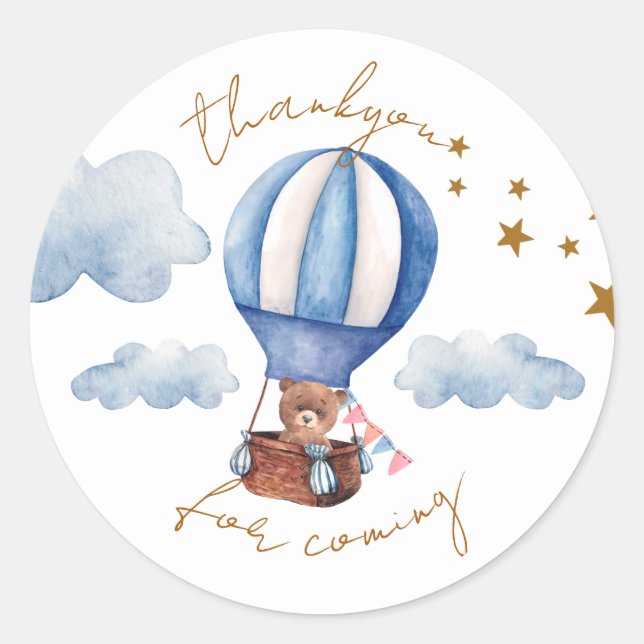 Teddy Bear Baby Shower Thankyou Sticker (Front)