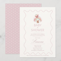 Teddy Bear Baby Shower Theme Invitations Girls