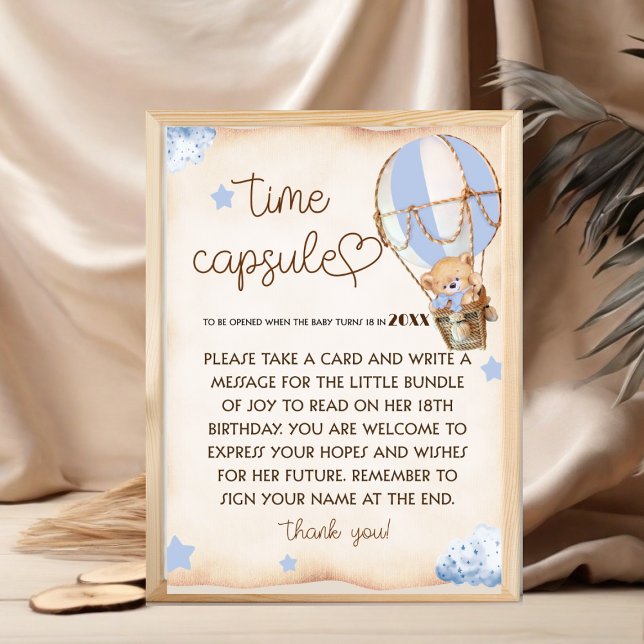 Teddy Bear baby shower Time Capsule Game sign (Creator Uploaded)