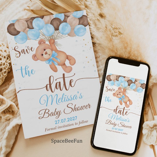Teddy Bear Baby Shower We can barely wait  Save The Date (Teddy Bear Baby Shower Save the Date, We Can Barely Wait Save the Date, Baby Shower Announcement Car)